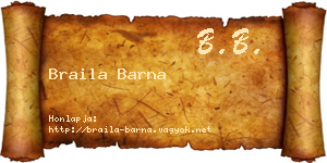 Braila Barna névjegykártya